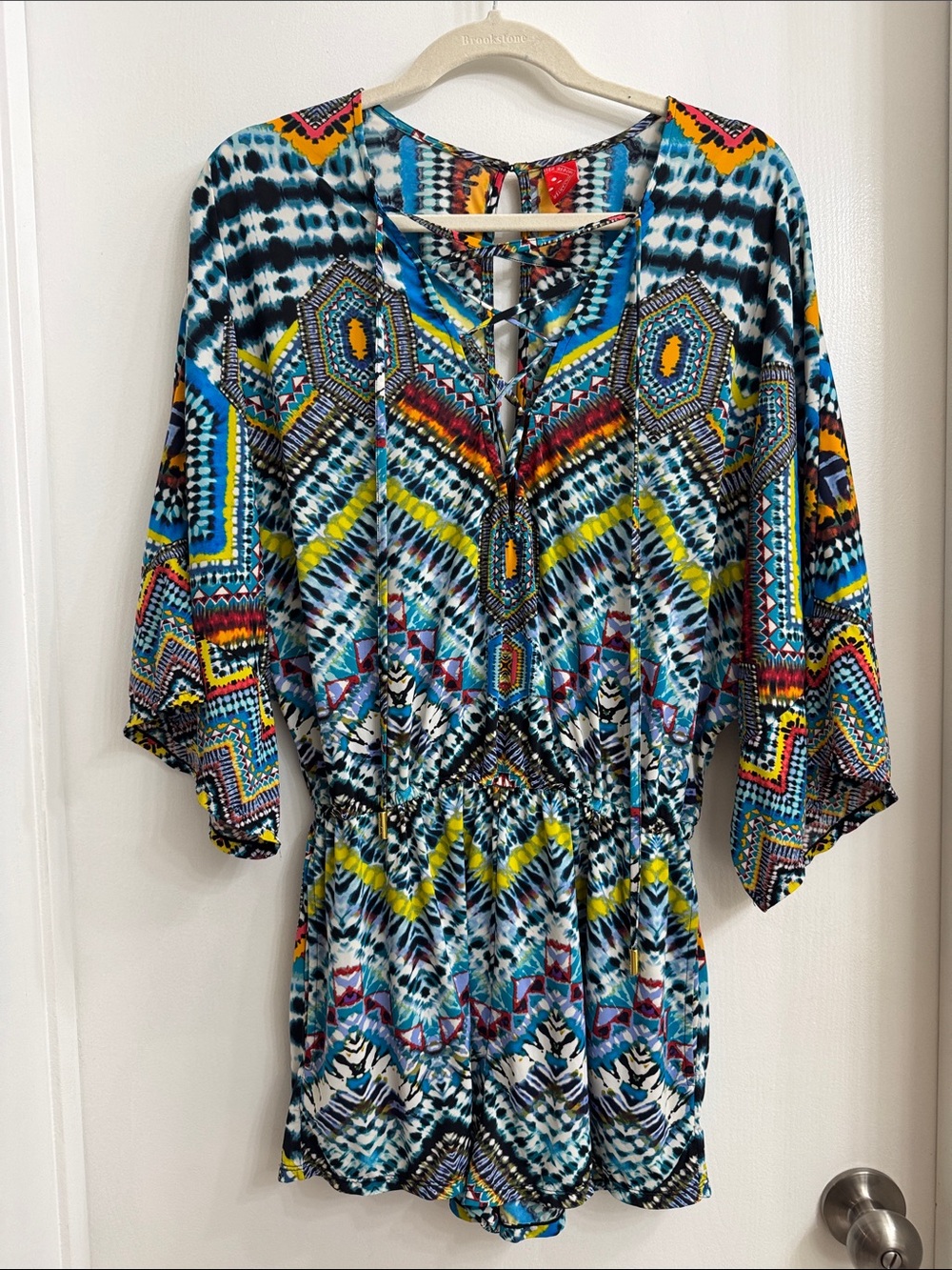 Red Carter Multicolor Swim Coverup Romper